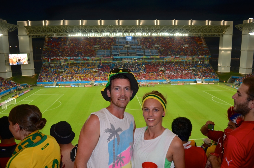 Us at the game! Go Socceroos!